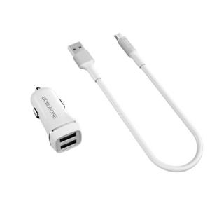 BOROFONE BZ2 SET MICRO USB 1m 2,4A (Autonabíjačka s koncovkou Micro USB Autonabíjačka na 2 vstupy s káblom)