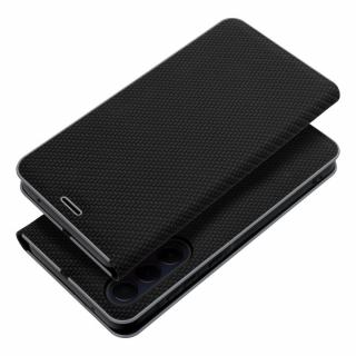 FANCY DIARY LUNA Book Carbon puzdro na SAMSUNG XCOVER 7 čierne (Otváracie púzdro na mobilné telefóny FANCY DIARY)