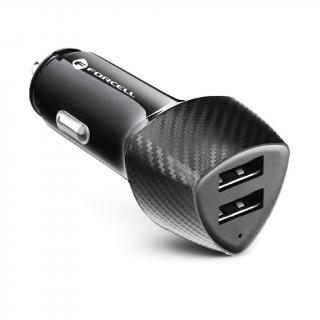 FORCELL CC50-2A17W nabíjačka do auta 2xUSB 17W CARBON čierna (Autonabíjačka na 2 vstupy bez kábla 17W)