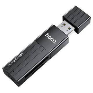 HOCO HB20 USB-A 3.0 SD, TF universal 2v1 čierna (Čítačka pamäťových SD kariet 2v1 USB 3.0 Mindful)