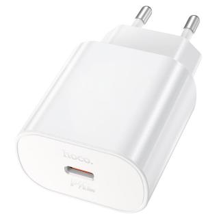 HOCO N22 25W bez kábla, vstup typ C, QC 3.0 biela (Sieťová nabíjačka bez kábla, vstup Type C Power Delivery PD25W)