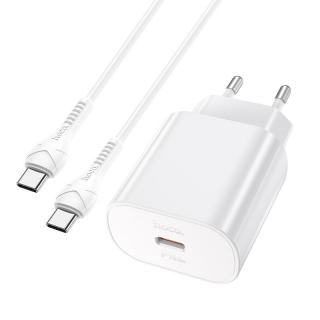 HOCO N22 25W QC 3.0 + kábel TYP C - TYP C UNIVERSAL (Sieťová nabíjačka Type C Power Delivery PD 25W QC3.0 s káblom TYP C - TYP C 8-pin)