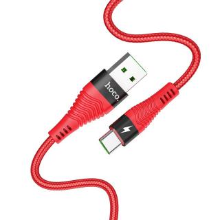 HOCO U53 typ C kábel 5A, 1,2m červený (Kábel USB - Typ C Flash 5A 1,2 metra červený)