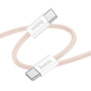 Kábel HOCO X104 typ C-typ C, 1m 60W ružový (Vysoko výkonný nabíjací kábel typ C na typ C)