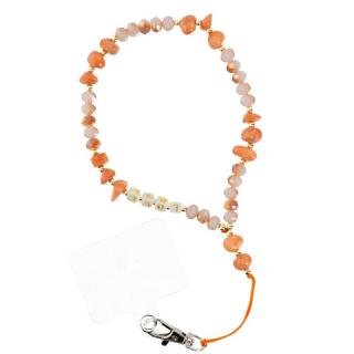 LOVE Prívesok na telefón na zápästie 44cm oranžový (Prívesok LOVE na telefón / dĺžka kábla 44 cm (22 cm v pútku) / na zápästie - oranžová)