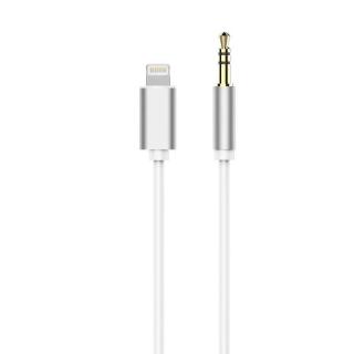 OEM AHFI-3.5mm 0054 AUX-LIGHTNING (Kábel AUX Lightning (samec) na 3,5 mm jack (samec) biely)