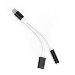 OEM AHFT-3,5+C 2v1 typ C CHARGE and HEADPHONES 3,5 mm JACK redukcia typ C universal (Adaptér na nabíjanie a slúchadlá na koncovku typ C)