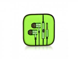OEM HF STEREO BOX METAL MI 3,5mm JACK zelené (Slúchadlá zelené 3,5mm)