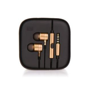 OEM HF STEREO BOX METAL MI 3,5mm JACK zlaté (Slúchadlá zlaté 3,5mm)
