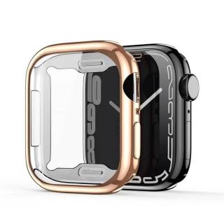Puzdro na hodinky APPLE WATCH Series 7/8 41mm zlaté DUX DUCIS SAMO (Samo ochranné mäkké puzdro TPU so sklom pre Apple Watch Series 7/8 41mm)