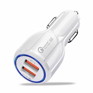 Qualcomm LT-681 Quickcharge 3.0 2xUSB biela (Autonabíjačka na 2 usb vstupy - biela)