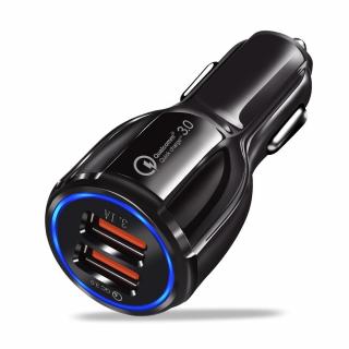 Qualcomm LT-681 Quickcharge 3.0 2xUSB čierna (Autonabíjačka na 2 usb vstupy - čierna)