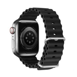Remienok na hodinky APPLE WATCH 38/40/41mm čierne DUX DUCIS OCEAN WAVE (Športový silikónový remienok pre Apple Watch 38/40/41 mm)