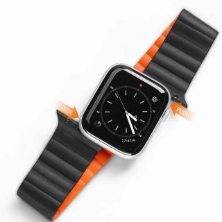 Remienok na hodinky APPLE WATCH 38/40/41mm čierny DUX DUCIS CHAIN (Silikónový magnetický remienok pre Apple Watch 38/40/41mm)