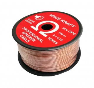 Voice Kraft 2x075 (Kábel dvojlinkový 0,75 mm, cena za meter 0,50 Eur)