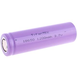 18650 Batéria nabíjateľná 1200 mAh 3,7V bez výstupku TFT (Hladká baterka - dĺžka 6,5 cm, priemer 1,8 cm)