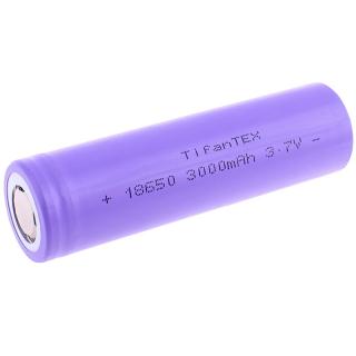 18650 Batéria nabíjateľná 3000 mAh 3,7V bez výstupku TFT (Akumulátor 18650 - dĺžka 6,5 cm, priemer 1,8 cm)