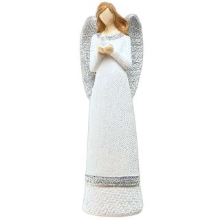 Anjel s holúbkom 20cm (Soška Anjel Strážny pre deti a pre šťastie)