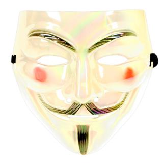 Anonymous maska Vendeta Dúhová biela (Maska na halloween)