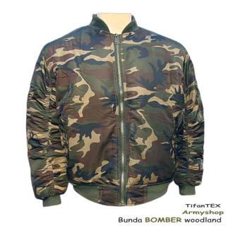 Bunda maskáčová BOMBER LSW woodland (pánska maskáčová bombera)