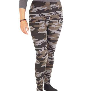 Dámske maskáčové legíny Elevek khaki (Bambusové legíny pre ženy No. 9072-5)