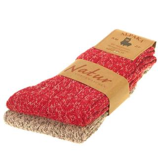 Dámske vlnené ponožky Alpaca 2páry červené (Kvalitné ponožky dámske )