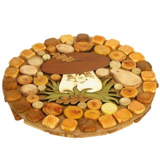 Drevená podložka pod hrniec Hríbik 20cm (obojstranná podložka pod hrniec)