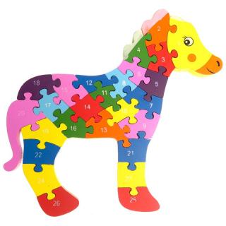 Drevené puzzle Koník (Drevené puzzle pre deti XH20)