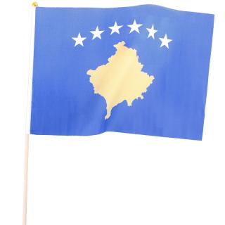 Kosovo vlajka malá (Vlajka Kosova, rozmery 450 x 300 mm, materiál polyester)