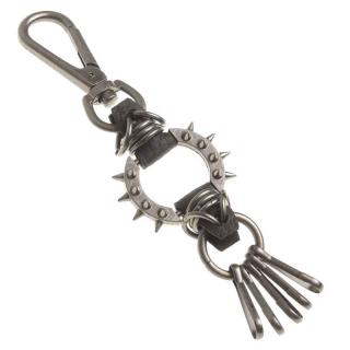 Kožená kľúčenka Spike (klúčenka s kovovým zdobením v rock style)