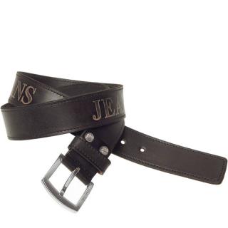 Kožený opasok JEANS čierny (Opasky kožené pánske | skvelá cena)
