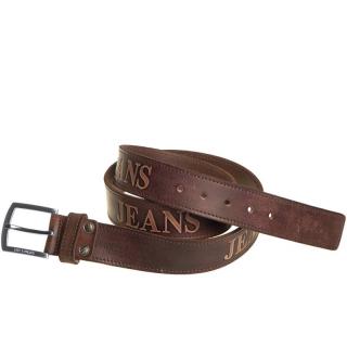 Kožený opasok JEANS tmavohnedý (Kožené opasky pánske | skvelá cena)