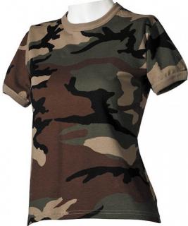 MFH Dámske tričko US-2116 Camo woodland
