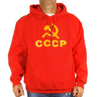 Mikina CCCP červená (soviet retro pánska mikina s kapucňou)