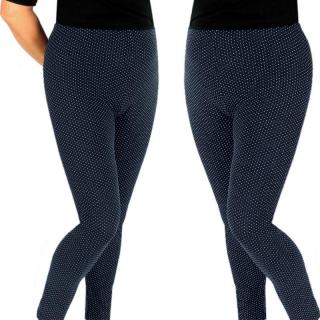Modré legíny s bodkami aj pre Moletky (Legíny na cvičenie L až 5XL tmavomodré MA07-MA14)