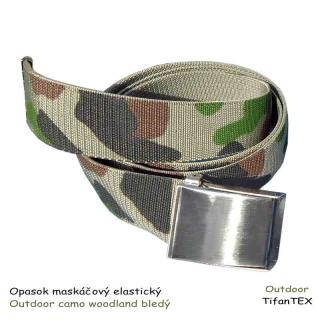 Opasok elastický maskáčový woodland (gumové elastické opasky)