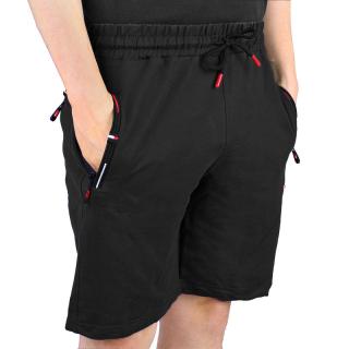 Pánske teplákové kraťasy Nadmerná veľkosť TG čierne (Nadrozmerné kraťasy veľkosti 3XL - 7XL)