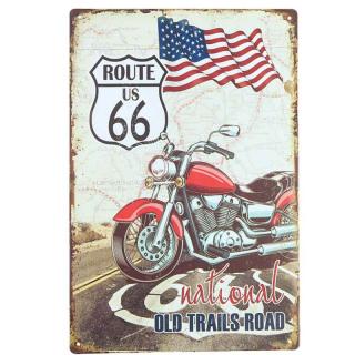 Plechová ceduľa Route 66 20x30cm (vintage dekorácia do bytu)