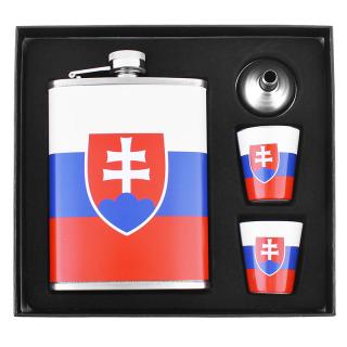Ploskačka Slovenský znak s pohárikmi (ploskačka na alkohol Slovakia)