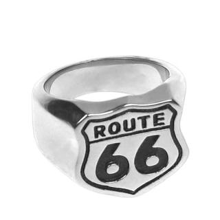 Prsteň z chirurgickej ocele Route 66 (Darček pre muža motorkára)