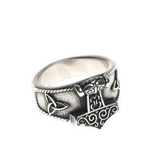 Prsteň z chirurgickej ocele Thorovo kladivo (prsteň z chirurgickej ocele ako vikingské kladivo Thor's Hammer)