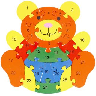 Puzzle drevené Macko (Naúčná skladačka pre deti od troch rokov)