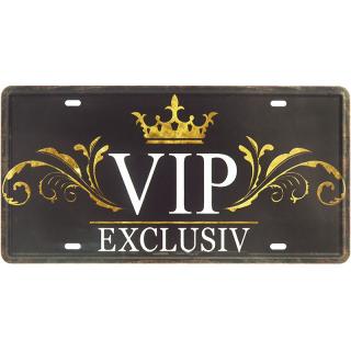 Retro ceduľa ŠPZ VIP Exclusiv 30x15cm (Retro dekorácia do bytu)