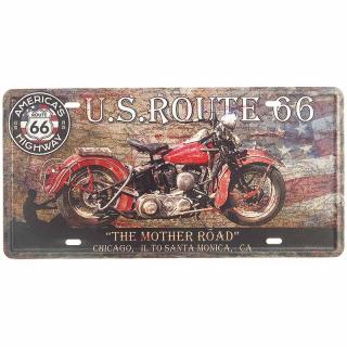 Retro ceduľa U.S.Route 66 30x15cm (Kovová ceduľa na stenu - materiál: plech)