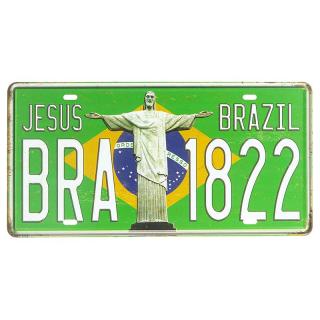 Retro tabuľa ŠPZ Brazil 30x15cm (Dekorácia na retro štýl, materiál plech)