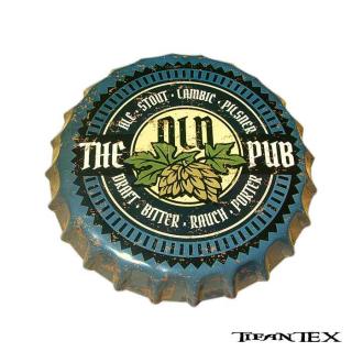 Tabuľa retro viečko Old The Pub (dekoračná tabuľa alebo tácka v tvare viečka)