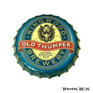 Tabuľa retro viečko OLD THUMPER (dekoračná tabuľa alebo tácka v tvare viečka)