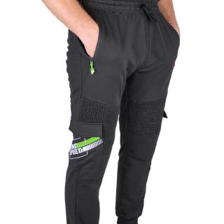 Tepláky Benter 28644 čiernozelené (Čierne tepláky pre mužov)