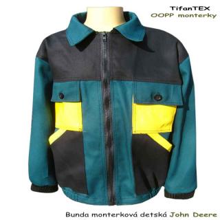 TifanTEX Bunda NIKA-JDS2804 detská, zeleno/čierna, žlté doplnky