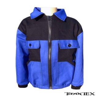TifanTEX Bunda NIKA-JR2806 detská, modro/čierna